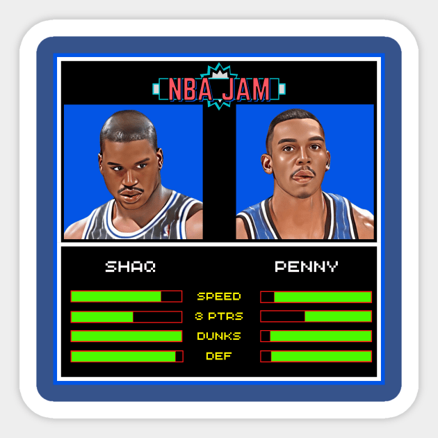 Shaq & Penny - NBA Jam Edition Sticker by M.I.M.P.